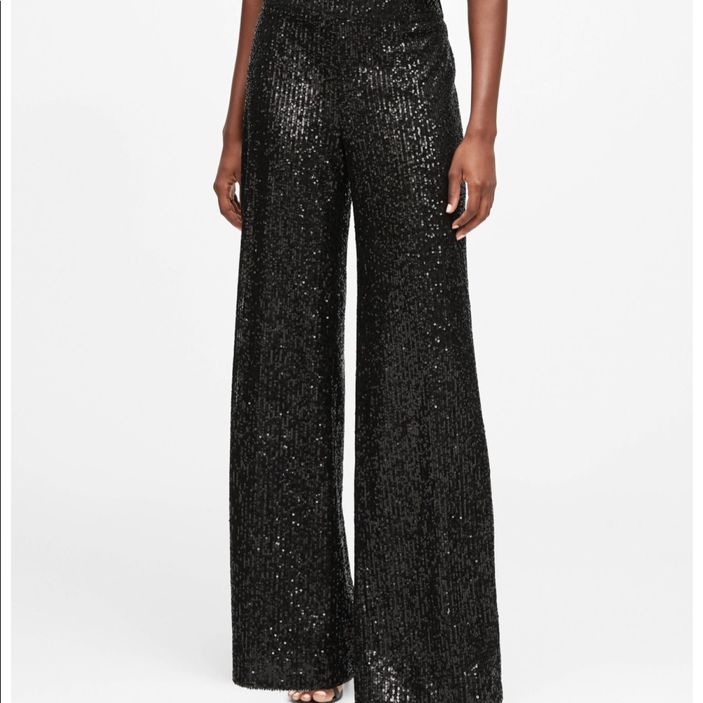 Banana Republic 
High-Rise Wide-Leg Sequin Pant